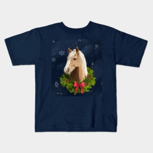 Snowy Holiday Horse Kids T-Shirt